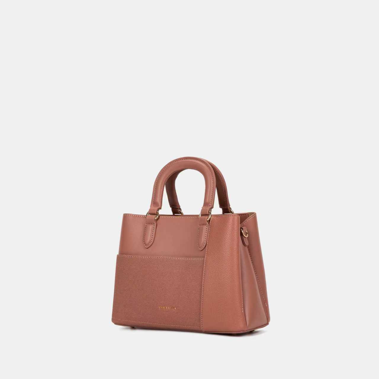 Chrisbella Olive Green Structured Handbag – Premium PU Leather with Canvas Style Panel - Image 2