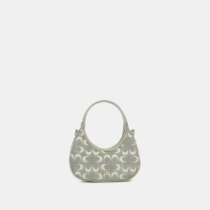 Bagco Green Monogram Baguette Sling Bag – Designer Shoulder Bag with Detachable Long Belt