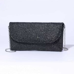 Chirsbella stone clutch purse with zip closure and chain sling spacious