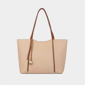 Bagco Grey tote bag for women with size dimensions – large office and travel shoulder bag