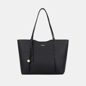 Bagco black canvas tote bag for women with size dimensions – large office and travel shoulder bag