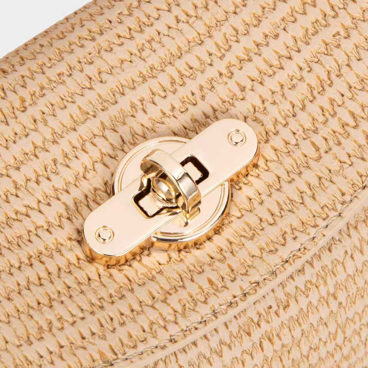 Bagco Pink Woven Sling & Handbag – Premium PU Leather, Top Handle, Detachable Long Belt - Image 2