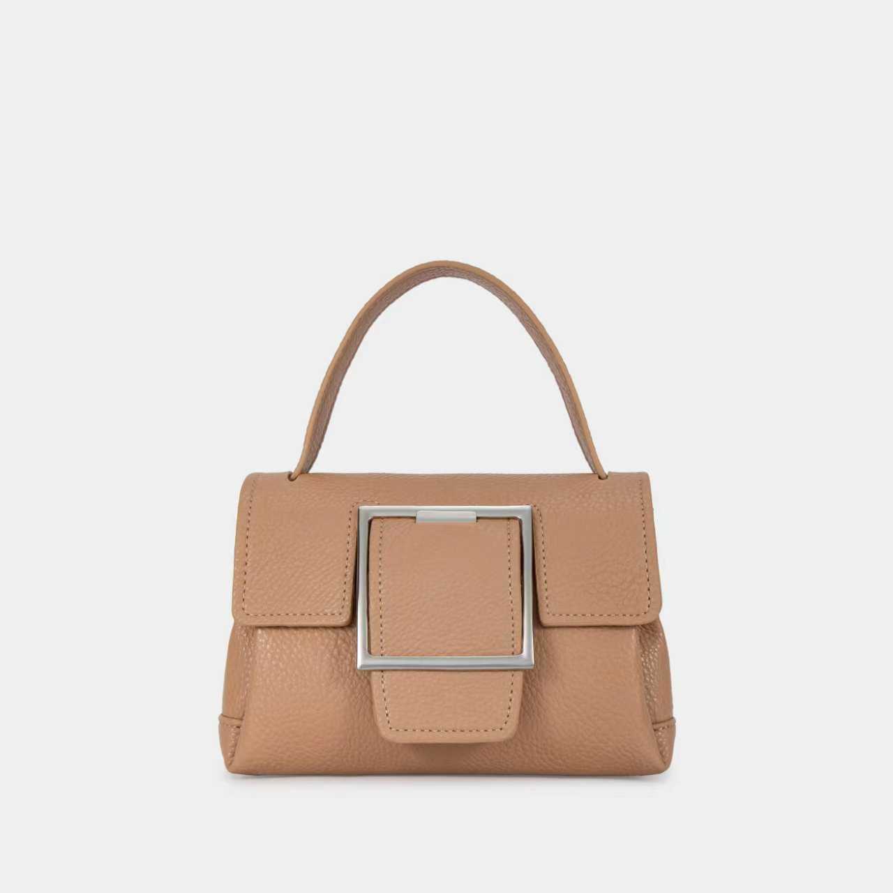 Premium Buckle Detail Mini Sling Bag for Women | Structured PU Handbag - Image 5