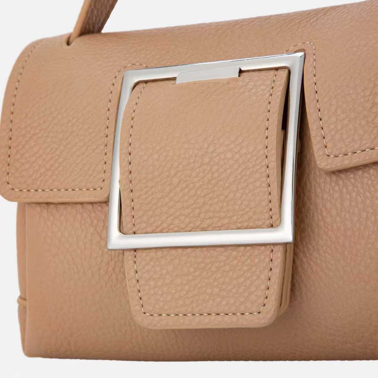 Premium Buckle Detail Mini Sling Bag for Women | Structured PU Handbag - Image 2