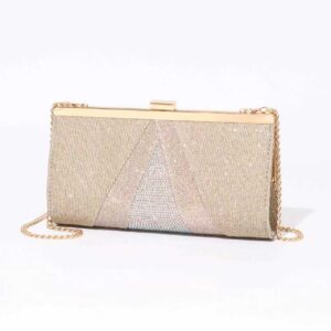 Chrisbella Branded Golden Frame Clutch purse