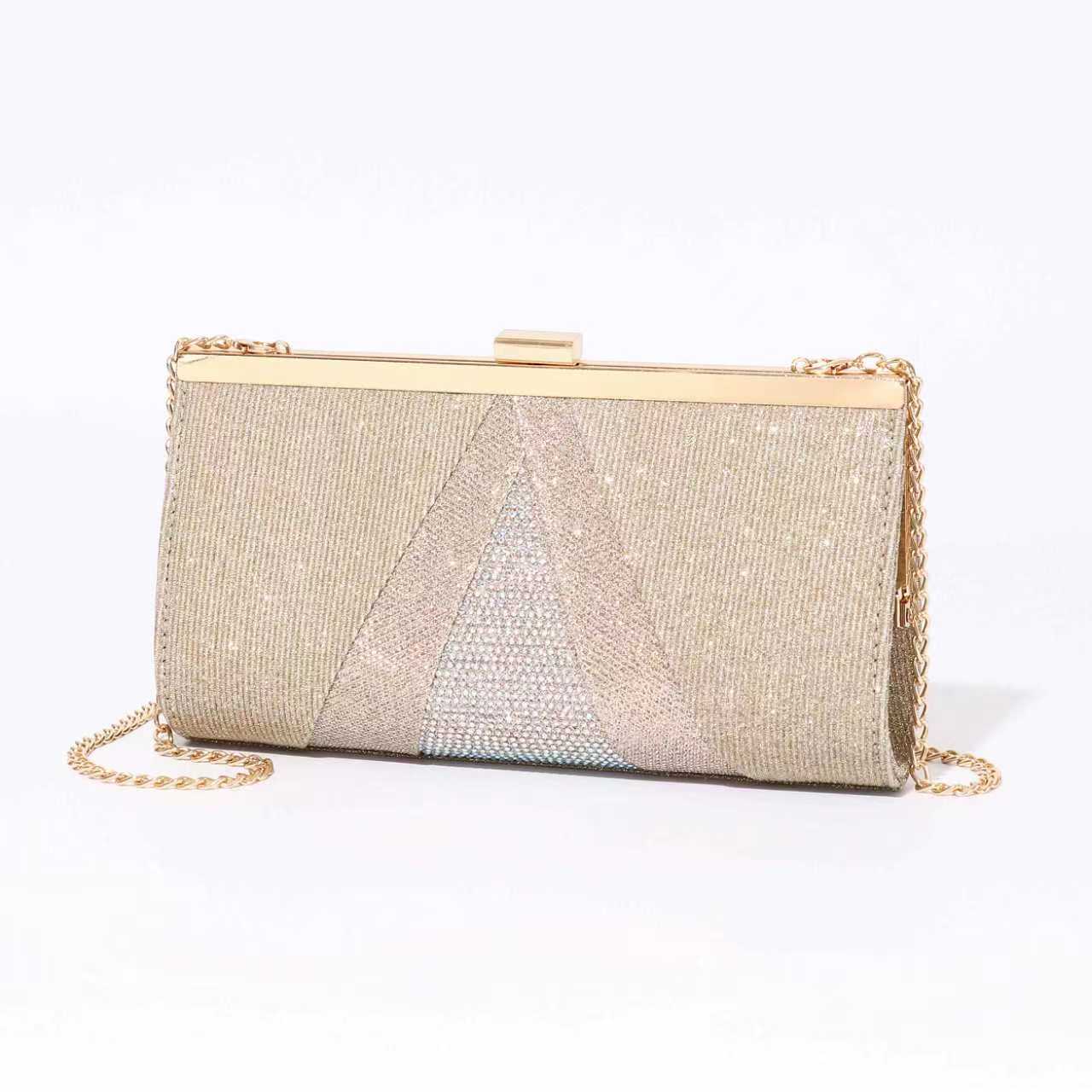 Chrisbella Branded Golden Frame Clutch purse