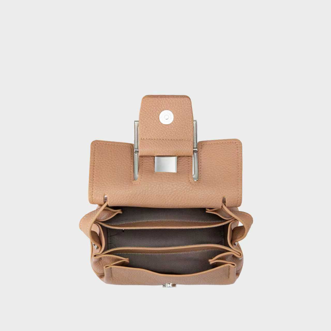 Premium Buckle Detail Mini Sling Bag for Women | Structured PU Handbag-Black - Image 2